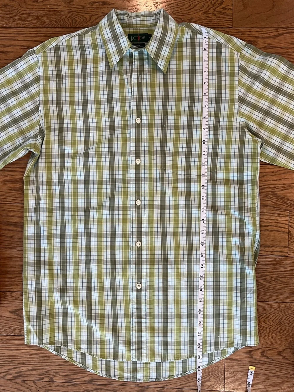 J. Crew Olive Green Plaid Long-Sleeve Cotton Button-Down Shirt